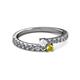 2 - Delise 3.40mm Round White and Yellow Sapphire with Side Diamonds Bypass Ring 