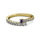 2 - Delise 3.40mm Round Iolite and Diamond with Side Diamonds Bypass Ring 