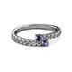 2 - Delise 3.40mm Round Iolite with Side Diamonds Bypass Ring 
