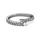 2 - Delise 3.40mm Round Diamond and White Sapphire with Side Diamonds Bypass Ring 