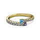 2 - Delise 3.40mm Round Blue Topaz and Iolite with Side Diamonds Bypass Ring 