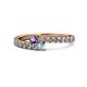 1 - Delise 3.40mm Round Iolite and Aquamarine with Side Diamonds Bypass Ring 