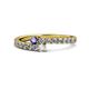 1 - Delise 3.40mm Round Iolite and Diamond with Side Diamonds Bypass Ring 