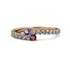 1 - Delise 3.40mm Round Iolite and Ruby with Side Diamonds Bypass Ring 