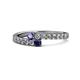 1 - Delise 3.40mm Round Iolite and Blue Sapphire with Side Diamonds Bypass Ring 