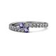 1 - Delise 3.40mm Round Iolite with Side Diamonds Bypass Ring 