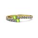 1 - Delise 3.40mm Round Peridot with Side Diamonds Bypass Ring 