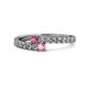1 - Delise 3.40mm Round Rhodolite Garnet and Pink Tourmaline with Side Diamonds Bypass Ring 