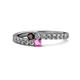1 - Delise 3.40mm Round Red Garnet and Pink Sapphire with Side Diamonds Bypass Ring 