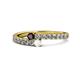 1 - Delise 3.40mm Round Red Garnet and White Sapphire with Side Diamonds Bypass Ring 