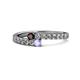 1 - Delise 3.40mm Round Red Garnet and Tanzanite with Side Diamonds Bypass Ring 