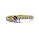 1 - Delise 3.40mm Round Red Garnet and Tanzanite with Side Diamonds Bypass Ring 