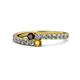 1 - Delise 3.40mm Round Red Garnet and Citrine with Side Diamonds Bypass Ring 