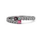 1 - Delise 3.40mm Round Red and Rhodolite Garnet with Side Diamonds Bypass Ring 