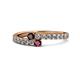 1 - Delise 3.40mm Round Red Garnet and Ruby with Side Diamonds Bypass Ring 
