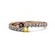1 - Delise 3.40mm Round Red Garnet and Yellow Sapphire with Side Diamonds Bypass Ring 