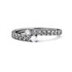 1 - Delise 3.40mm Round Diamond and White Sapphire with Side Diamonds Bypass Ring 