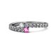 1 - Delise 3.40mm Round Diamond and Pink Sapphire with Side Diamonds Bypass Ring 