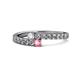 1 - Delise 3.40mm Round Diamond and Pink Tourmaline with Side Diamonds Bypass Ring 