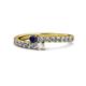 1 - Delise 3.40mm Round Blue Sapphire and Diamond with Side Diamonds Bypass Ring 