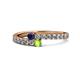 1 - Delise 3.40mm Round Blue Sapphire and Peridot with Side Diamonds Bypass Ring 