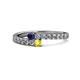 1 - Delise 3.40mm Round Blue and Yellow Sapphire with Side Diamonds Bypass Ring 