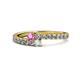 1 - Delise 3.40mm Round Pink Sapphire and Diamond with Side Diamonds Bypass Ring 