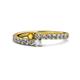 1 - Delise 3.40mm Round Citrine and Diamond with Side Diamonds Bypass Ring 