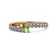 1 - Delise 3.40mm Round Citrine and Peridot with Side Diamonds Bypass Ring 