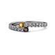 1 - Delise 3.40mm Round Citrine and Red Garnet with Side Diamonds Bypass Ring 