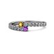 1 - Delise 3.40mm Round Citrine and Amethyst with Side Diamonds Bypass Ring 