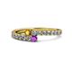 1 - Delise 3.40mm Round Citrine and Amethyst with Side Diamonds Bypass Ring 