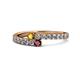 1 - Delise 3.40mm Round Citrine and Ruby with Side Diamonds Bypass Ring 