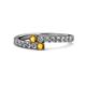 1 - Delise 3.40mm Round Citrine with Side Diamonds Bypass Ring 