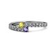 1 - Delise 3.40mm Round Yellow Sapphire and Iolite with Side Diamonds Bypass Ring 