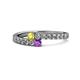 1 - Delise 3.40mm Round Yellow Sapphire and Amethyst with Side Diamonds Bypass Ring 