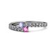 1 - Delise 3.40mm Round Tanzanite and Pink Sapphire with Side Diamonds Bypass Ring 