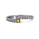 1 - Delise 3.40mm Round Tanzanite and Citrine with Side Diamonds Bypass Ring 