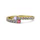 1 - Delise 3.40mm Round Tanzanite and Rhodolite Garnet with Side Diamonds Bypass Ring 