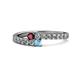 1 - Delise 3.40mm Round Ruby and Blue Topaz with Side Diamonds Bypass Ring 
