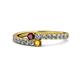 1 - Delise 3.40mm Round Ruby and Citrine with Side Diamonds Bypass Ring 