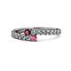 1 - Delise 3.40mm Round Ruby and Rhodolite Garnet with Side Diamonds Bypass Ring 