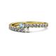 1 - Delise 3.40mm Round Aquamarine and Diamond with Side Diamonds Bypass Ring 