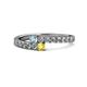 1 - Delise 3.40mm Round Aquamarine and Yellow Sapphire with Side Diamonds Bypass Ring 