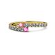1 - Delise 3.40mm Round Pink Tourmaline and Pink Sapphire with Side Diamonds Bypass Ring 