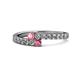 1 - Delise 3.40mm Round Pink Tourmaline and Rhodolite Garnet with Side Diamonds Bypass Ring 