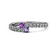 1 - Delise 3.40mm Round Amethyst and Iolite with Side Diamonds Bypass Ring 