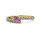 1 - Delise 3.40mm Round Amethyst and Rhodolite Garnet with Side Diamonds Bypass Ring 