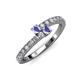 3 - Delise 3.40mm Round Tanzanite with Side Diamonds Bypass Ring 