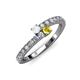 3 - Delise 3.40mm Round White and Yellow Sapphire with Side Diamonds Bypass Ring 